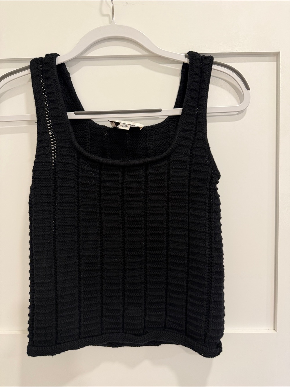 Anthropologie Women's Black Knit Ribbed INDUSTRY Cotton Tank